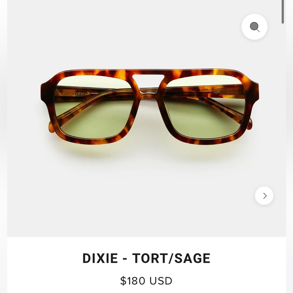 VEHLA Dixie Tortoise Frame with Sage Lenses